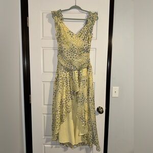 Abercrombie & Fitch Yellow and Blue Floral High Low Dress